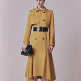 Light gold square buckle wide waist belt in soft cowhide leather