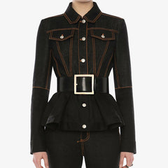 Light gold square buckle wide waist belt in soft cowhide leather