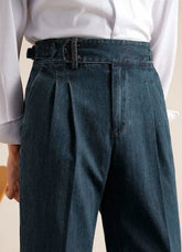 Naples Loose Washed High Grade Business Pant Men Dress Trouser High Quality Cotton Blend Double Pleated Jeans Straight Leg Pant