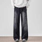 Spring Men's Vintage Multi-Pocket Cargo Jeans Y2K Vintage Distressed Baggy Denim Pants 2025 High Street Straight Wide Leg Jean