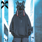 11 BYBB'S DARK 2026 هودي بياقة مزدوجة للرجال من Techwear Harajuku سترات هيب هوب ملابس الشارع كنزات صوفية كبيرة الحجم