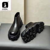 Men's Classic Retro Genuine Leather Chelsea Boots Men Fashion Ankle Boot Mens Casual British Style Short Boot Platform Shoes