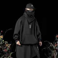 11 BYBB'S DARK 2026 Double Neckline Hoodie Techwear Harajuku Men Hoodies Hip Hop Streetwear Pullover Sweatshirts Oversize
