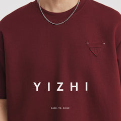 Men's Heavyweight 280g 2026 Summer New Cotton Solid Color Short Sleeve T-Shirt Crew Neck Triangle Label All-match Minimalist Tee