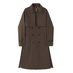 Trench Men Coat British Style Solid Double Breasted Oversize Leisure Long Coats Stylish Outwear Hombre Korean Style Windbreaker