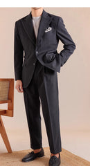 Italian Suit Set Men Four Season Casual Suit Formal Two-piece Set Excl Belt Wedding Business Coat Social Banquet Tuxedo Costume