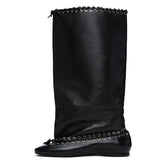 Wide-leg loose knee-high boot in medium-long length