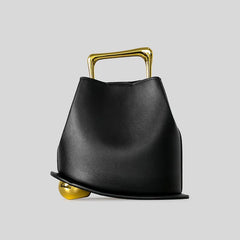 Irregular bucket bag in PU leather
