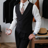 High Quality 3pcs Suit For Men Slim Fit Elegant Wedding Suits For Man Luxury Black Traje De Novio Para Boda Jacket+ Vest+ Pant