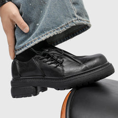 Derby thick soled men's leather shoes Fashion designer styles Party and Work Daily leisure and business Adult suit shoes 38-46