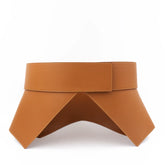 Geometric wide corset waist belt in leather for women