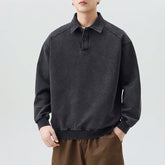 Men's Japanese Streetwear Fashion Casual Loose Vintage Washed Knitted Pullover Sweatshirts Cityboy Spring Autumn Hoodies Tops