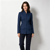 Mandarin collar frog button slim fit blazer