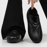 Men's 5cm Height Increasing Casual Loafers Black Leather Slip-On Shoes Lightweight Comfortable Driving Moccasins Business Formal