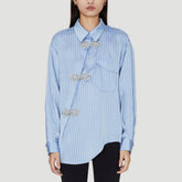 TWOTWINSTYLE Hit Color Spliced Diamonds Loose Blouse for Women Lapel Long Sleeve Pstchwork Pockets Female New