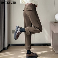 Warm harem pants in woolen fabric with pockets for winter