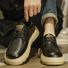 Men Derby Shoes PU Thick Soled Comfortable Anti Slip Versatile Business Leisure Men Shoes
