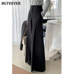 Wide-leg loose suit pants with pockets in elegant fit