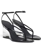 Pointed toe clip-toe sandal in transparent thick heel