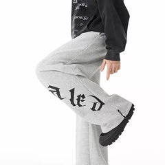 Spring Goth Letter Printed Baggy Straight Leg Trousers For Man Hip Hop Fashion Cotton Sports Pants Y2K Vintage Pantalones Hombre