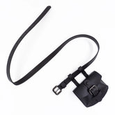 Needle buckle slim waist bag belt in plain leather for dress