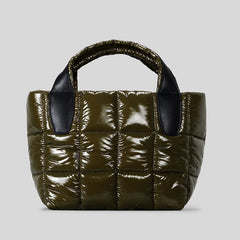 Puffer quilted tote in waterproof nylon