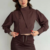 BJTZ Women Lapel Collar Blouse Elegant Commute All Match Shirt Casual Long Sleeve Tops Spring Autumn 2026