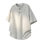 Summer Short Sleeved T-shirt Men Fashion Black Stand Up Collar T-shirt Men Streetwear Korean Loose Pullover T Shirt Mens Top
