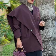 Irregular one-button short loose blazer