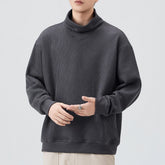 Men Loose Casual Stand Collar Pullover Sweatshirts Man Streetwear Fashion Cityboy Sweatshirts Couple Hoodie Coat