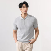 Men Summer Business Casual Fashion Vintage Short Sleeve Knitted Polo Shirt Male Commuter Sweater T-shirt Tees Tops