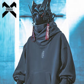 11 BYBB'S DARK 2026 هودي بياقة مزدوجة للرجال من Techwear Harajuku سترات هيب هوب ملابس الشارع كنزات صوفية كبيرة الحجم