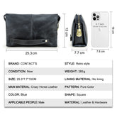 Crazy Horse Genuine Leather Password Lock Casual Clutch Bag Male Wallet Men's Purse Protective Large Capacity Blue Handbag