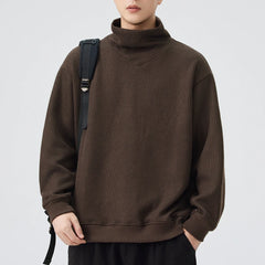 Men Loose Casual Stand Collar Pullover Sweatshirts Man Streetwear Fashion Cityboy Sweatshirts Couple Hoodie Coat