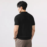 Men Summer Business Casual Fashion Vintage Short Sleeve Knitted Polo Shirt Male Commuter Sweater T-shirt Tees Tops