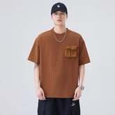 Men's Summer Streetwear 3D Pocket Loose Casual Fashion Outdoor Quick Dry Short Sleeve T-shirt Cityboy T Shirts Tops