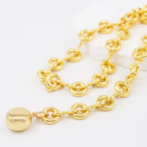 Round light gold chain waist belt in metal for women