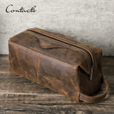 CONTACT'S Genuine Leather Clutch Bags for Men Large Capacity Tote Handbag Men's Bag Cosmetic Bag Male Travel Bag Clutches Wallet