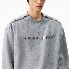 Autumn Rivet Letter Hoodies Men Streetwear Fashion Casual Loose Hip Hop Pullovers Sweatshirts Cityboy Sportwear Tops T Shirt