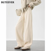 Wide-leg loose sweatpants with lace-up in long length