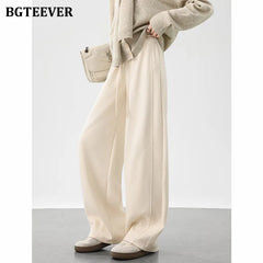 Wide-leg loose sweatpants with lace-up in long length
