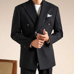 Double Breasted Wedding Suit Men Tuxedo Suit Smoking Homme Mariage Traje Novio 2024 Wool Italian Blazers Suit For Men's Business
