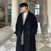 Long Coats for Men Woolen Jackets 2024 Winter Thicken Coat Trench Coats Korean Vintage Loose Heavy Jackets Men Leisure Overcoat