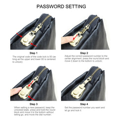 Crazy Horse Genuine Leather Password Lock Casual Clutch Bag Male Wallet Men's Purse Protective Large Capacity Blue Handbag