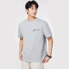 Men's Short Sleeve T-Shirt Summer Cool Breathable Business Casual Fashion Loose T Shirt Plus Size Tshirt