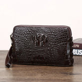2026 New Men's Crocodile Clutch Bag Briefcase High-quality Real Cowhide Envelope Clutch Bag Large Capacity Men's Bag