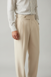 Men's Pleated Trousers Close Shot