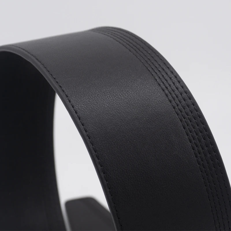 Striped embossed wide waist belt in cowhide leather for dress