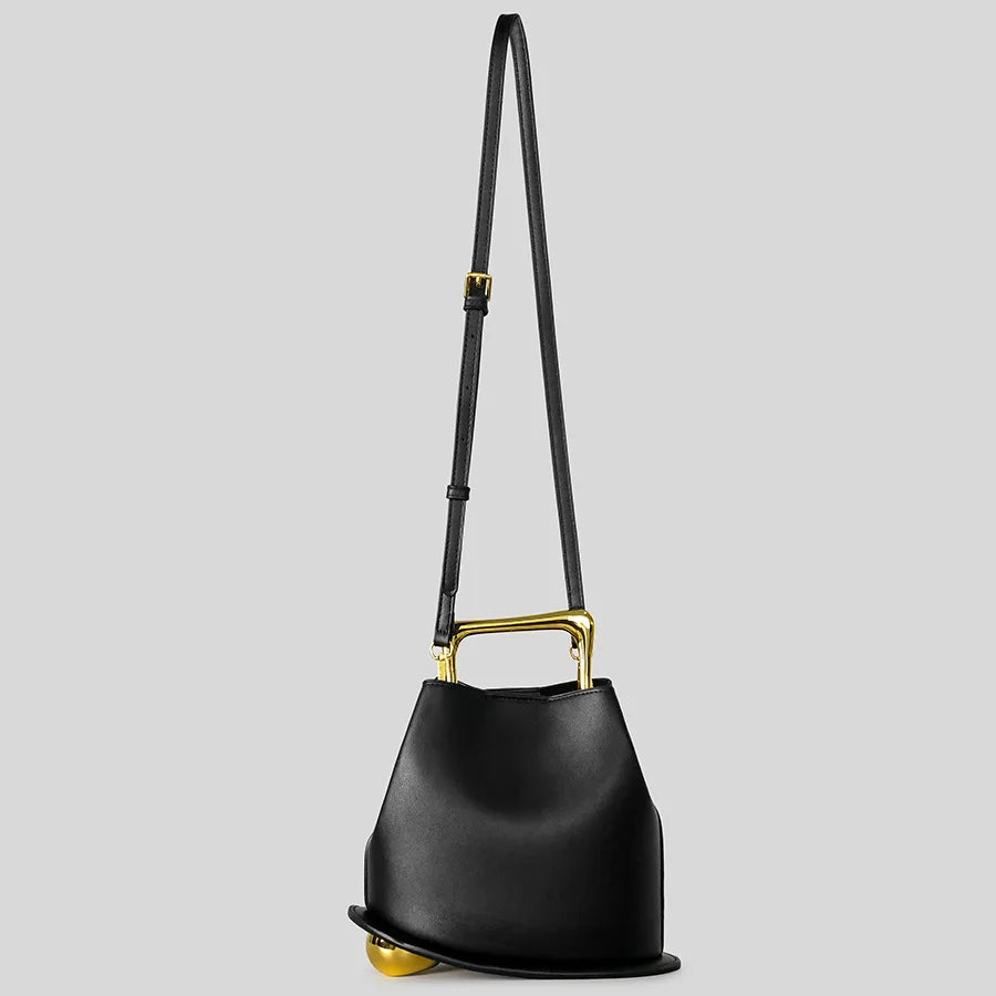 Irregular bucket bag in PU leather