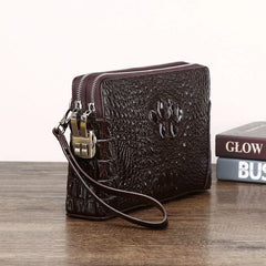 2026 New Men's Crocodile Clutch Bag Briefcase High-quality Real Cowhide Envelope Clutch Bag Large Capacity Men's Bag